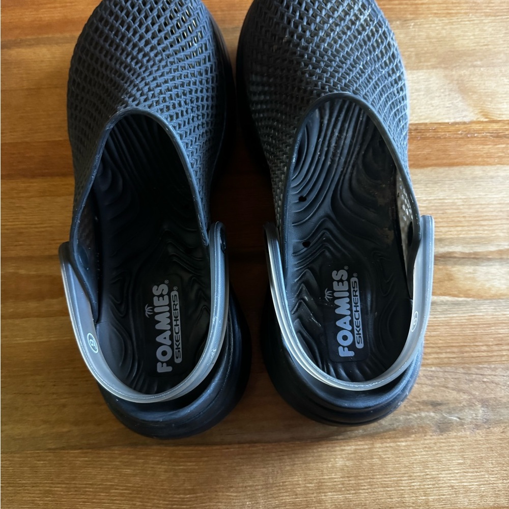 Skechers Foamies Black Mesh Slip-Ons - Picture 6 of 8